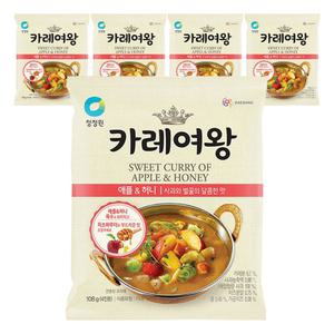 청정원 카레여왕 애플앤허니분말, 108g, 5개