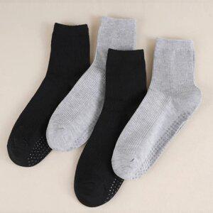 실리콘 미끄럼방지 골지양말 중목 낙상방지 논슬립 무지 면양말