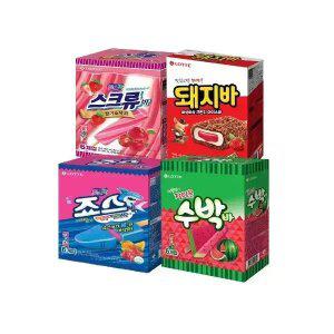 [내일도착] 스크류바80ml,6개+돼지바70ml,6개+죠스바80ml,6개+수박바80ml,6개(각 6개입