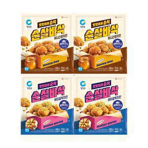 청정원 순살바삭치킨 300g, 4개 (허니간장 2개 + 버터갈릭 2개)