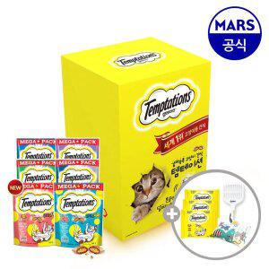 [11번가 단독] 템테이션 메가팩 5개 골라담기+고양이모래삽+캣닢쿠션+템테이션12gx3개