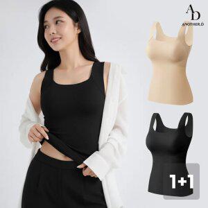 (2개세트) 투인원 착착 보정 심리스 브라 나시 패드내장 일체형 노브라 이너웨어