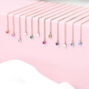 실버 925 은 체인 탄생석 여자 레이어드 패션 우정 목걸이 여자친구100일선물