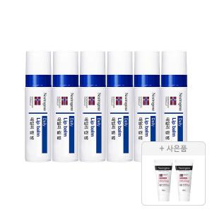 뉴트로지나 데일리 립 밤 4g, 6개 + 증정(인텐스 리페어 시카 에멀젼 15ml, 2개)