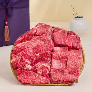 [품질보장]1++No.9등급 한우 프리미엄 패밀리 선물세트 800g 등심+채끝+안심+살치살