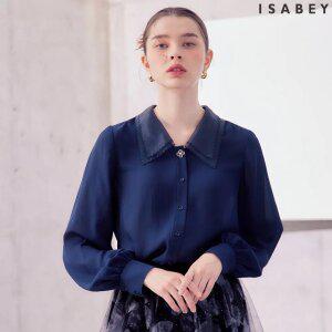 클로버 단추 더블카라 블라우스 (VFBAH2403)