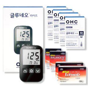 글루네오 라이트  혈당측정기+혈당시험지200매+채혈침210개+알콜솜200매 혈당계