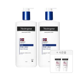 뉴트로지나 데일리 바디 로션 450ml, 2개 + 증정(인텐스 리페어 시카 에멀젼 15ml, 2개