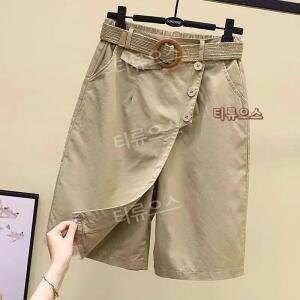 여성 여름 밴딩 반바지 팬츠 캐주얼 5부 치마바지 바지 티류으스