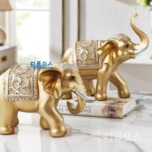 태국 행운 집들이 조각상 장식 풍수 코끼리상 티류으스