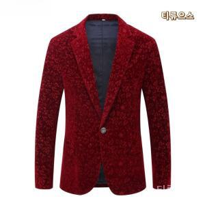 티류으스 남자 와인색 턱시도 레드 연미복 트로트 무대 의상 중년 가수 자켓 무대 공연