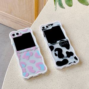 최신 귀여운 갤럭시 Z플립 케이스 물감 패턴 웨이브 / 핸드폰케이스 지플립6 5 4 3