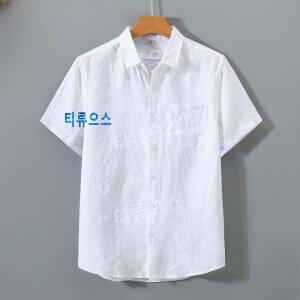 티류으스 남자린넨셔츠 시어서커 마 구김없는 남친룩 린넨 셔츠 남자하늘색 모시 반팔