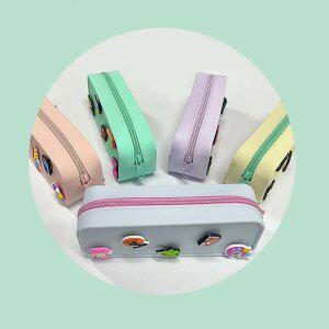 실리콘 필통 파츠 DIY 파우치 펜케이스 다용도 사각