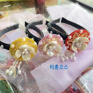 한복머리띠 머리핀 조바위 민속 액세서리 댕기 장신구 티류으스