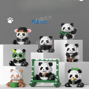 바오 조립블럭 판다 푸바오 블록 선물 미니 규어 티류으스