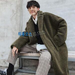 남성 뽀글이 점퍼 양털 후리스 롱코트 남성 겨울 빅사이즈 자켓 티류으스