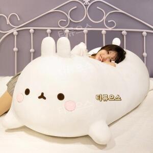 안고자는 긴 롱 수면 쫀득 쿠션 모찌 베게 바디필로우 애착 인형 대형캐릭터찹쌀떡 티