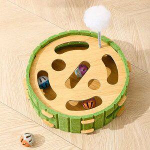 메일켓 펠트 고양이 스크래쳐 겸용 원형 놀이박스 그린