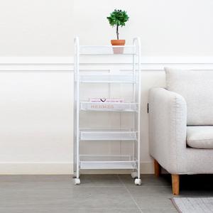 [리벤스] 다용도 이동식 5단 메쉬 틈새 수납선반(화이트)