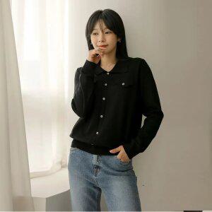 [엘리시아] 2월 특가 [MADE] 더븐 포켓 버튼 카라 니트 T