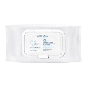 [미샤] 수퍼 아쿠아 울트라 히알론 클렌징 오일 티슈 대용량 70매/362ml