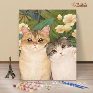 그림 DIY 고급 유화 고양이 액자 명화그리기 티류으스