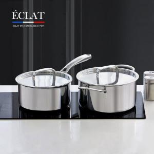 [리벤스] 에끌라 스텐 통5중 IH 인덕션 겸용 냄비 2종세트(편수 18cm+양수 20cm)