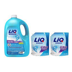 리큐 베이직 액체세제 드럼 용기, 4L, 1개 + 리필, 2L, 2개