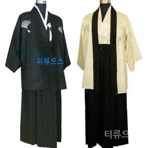 남성 유카타 일본 전통의상 가운 코스튬 하오리 세트 티류으스