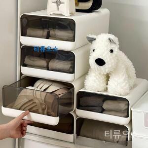 칸막이 시크릿 속옷 서랍장 쌓아쓰는 슬라이딩 리빙박스 팬트리 수납 보관 정리함 1칸