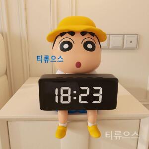 탁상시계 무소음 LED 알람 디지털 시계 탁상용 짱구탁상시계 티류으스