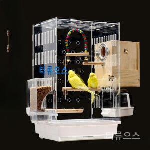 아크릴 앵무새 새장 케이지 투명 조류 용품 티류으스