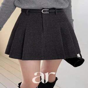 (단독벨트추가/바지안감/포근모직) 마일로 포켓 플리츠 미니 스커트 sk7093