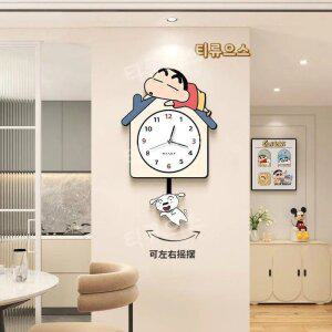 짱구벽시계 벽걸이 만화 캐릭터 디자인 거실 무소음 티류으스