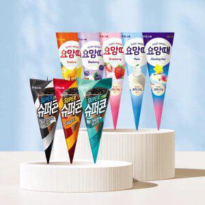 [12+12] 빙그레 요맘때콘 슈퍼콘 8종 24개 골라담기 / 플레인 스트로베리 슈팅스타 레