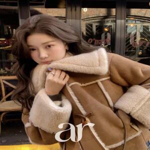 (전체양털안감/따뜻포근) 웬디즈 와이드 양털 카라 스웨이드 더플 숏 무스탕 jk3046