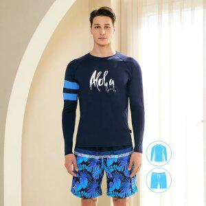 베이직엘르 남성인 나그랑 래쉬가드 비치반바지 세트 BEM-W908N