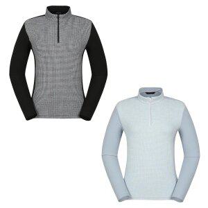 웨스트우드 여성 체크 집업 티셔츠_WN3WCTS316