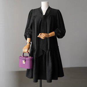 (안나앤플러스) 로시 셔링 타이 원피스[드레스EAZ95] 빅사이즈