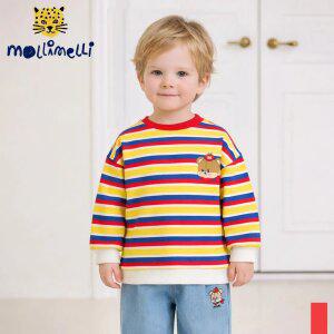 [몰리멜리] 베어베어스트라이프맨투맨티셔츠