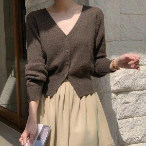 (2가지넥/이태리코튼) 모네 라운드넥 V넥 니트 가디건 cd2804