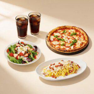 [더플레이스] 까르보나라+프레시 마르게리타+딸기 리코타 프루타 샐러드+탄산음료 2잔