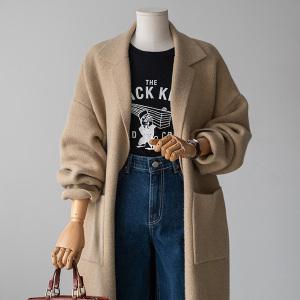 (안나앤플러스) 엘리쉐 카라 롱 가디건[코트DCR53] 빅사이즈