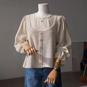 (안나앤플러스) 엔링 뷔스티에 블라우스[세트EC567] 빅사이즈