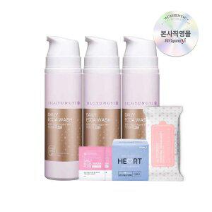 [질경이] 여성청결제 데일리 에코아워시 골드폼 150g 3개+페미닌 티슈+팬티라이너+일회