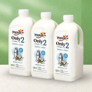 빙그레 요플레 Only2 무가당 플레인 요거트 대용량 1.8L 3병 / 설탕무첨가