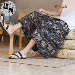 남자 치마바지 스커트 태국 반바지 와이드 7부 슬랙스 티류으스