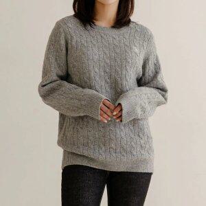 [엘리시아] 2월 특가 [MADE] 소드 케이블 자수 울 니트 T