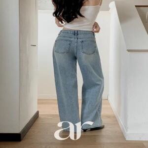 (SXL/봄만능코디템/탄탄난스판) 러비드 캣브러쉬 워싱 롱 와이드 봄 데님 팬츠 ps5606